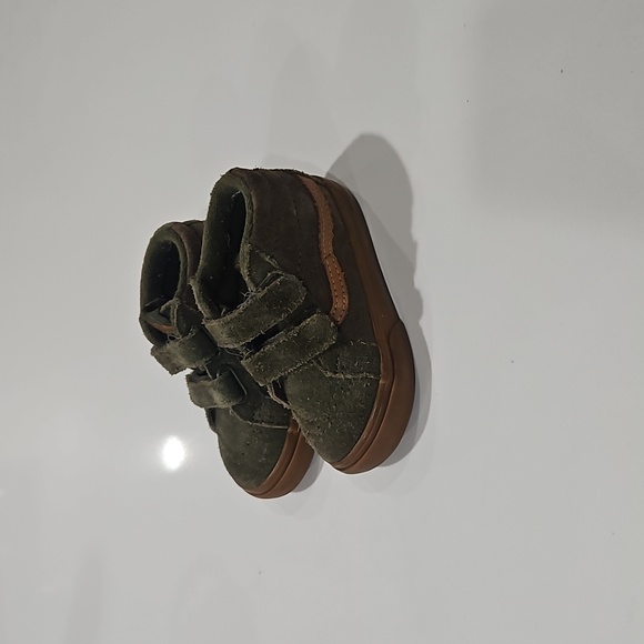 Vans Toddler Sk8-Hi Zipper Olive Green Suede High Top Sneakers Shoes Size 5.0 - Picture 2 of 7